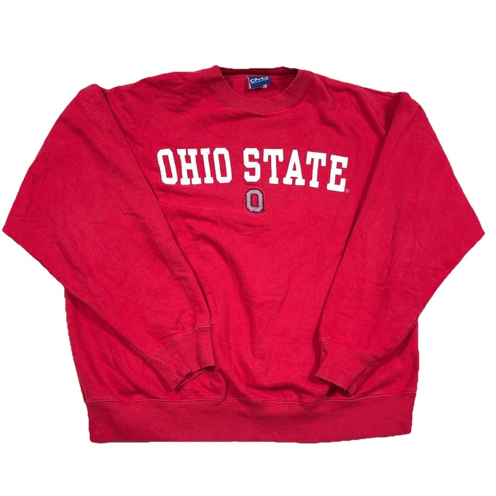 Vintage Y2K Ohio State Buckeyes Sweatshirt Men XL Red Crewneck Spellout 2000s *